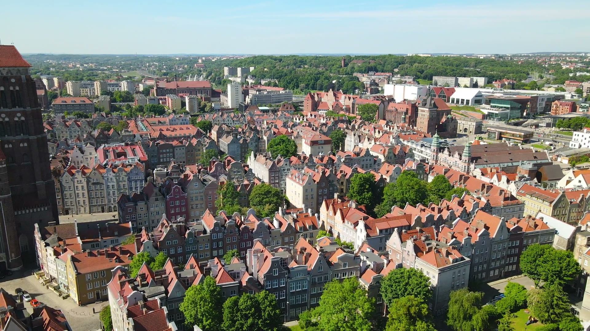 Główne Miasto Gdańska z lotu ptaka